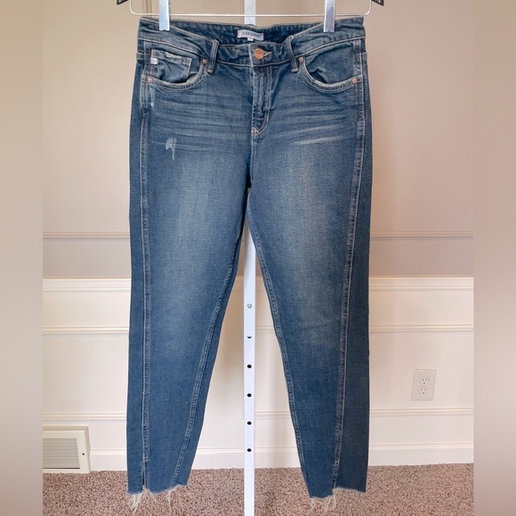 Dear John Gisele High Waisted Skinny raw hem ankle light distressed denim jeans - Picture 1 of 8